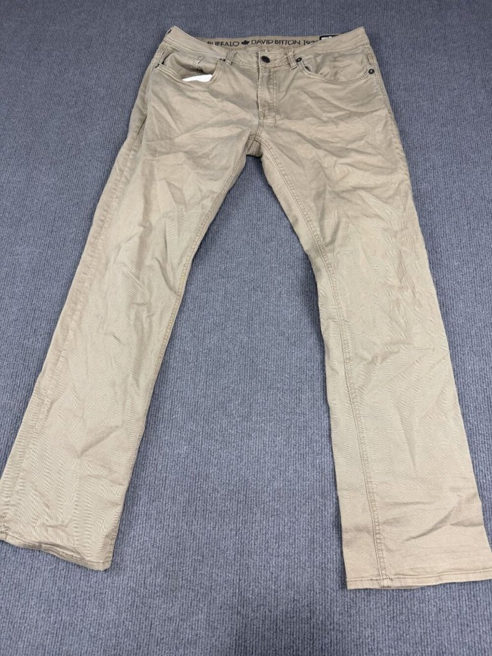 Buffalo David Bitton Mens Khaki Slim Straight Stretch Pants 34x34